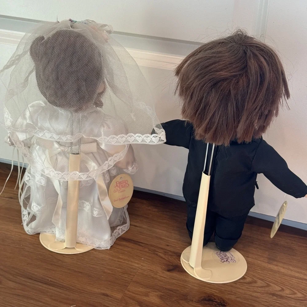 Vintage Precious‎ Moments Bride & Groom Dolls Pair Jessi & Jonny 90s Dolls